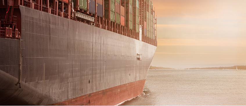 Container Ship In The Sun